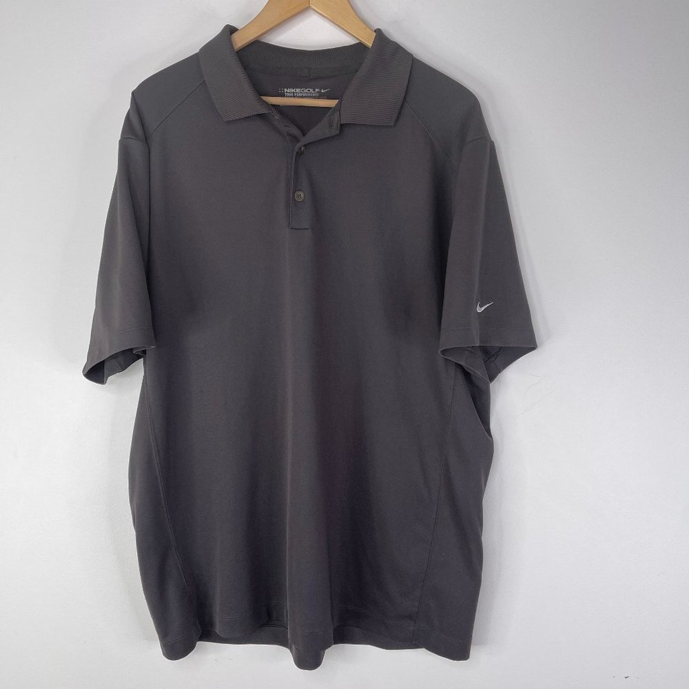 NIKEGOLF Men Dri Fit Gray Short Sleeve Polo Shirt